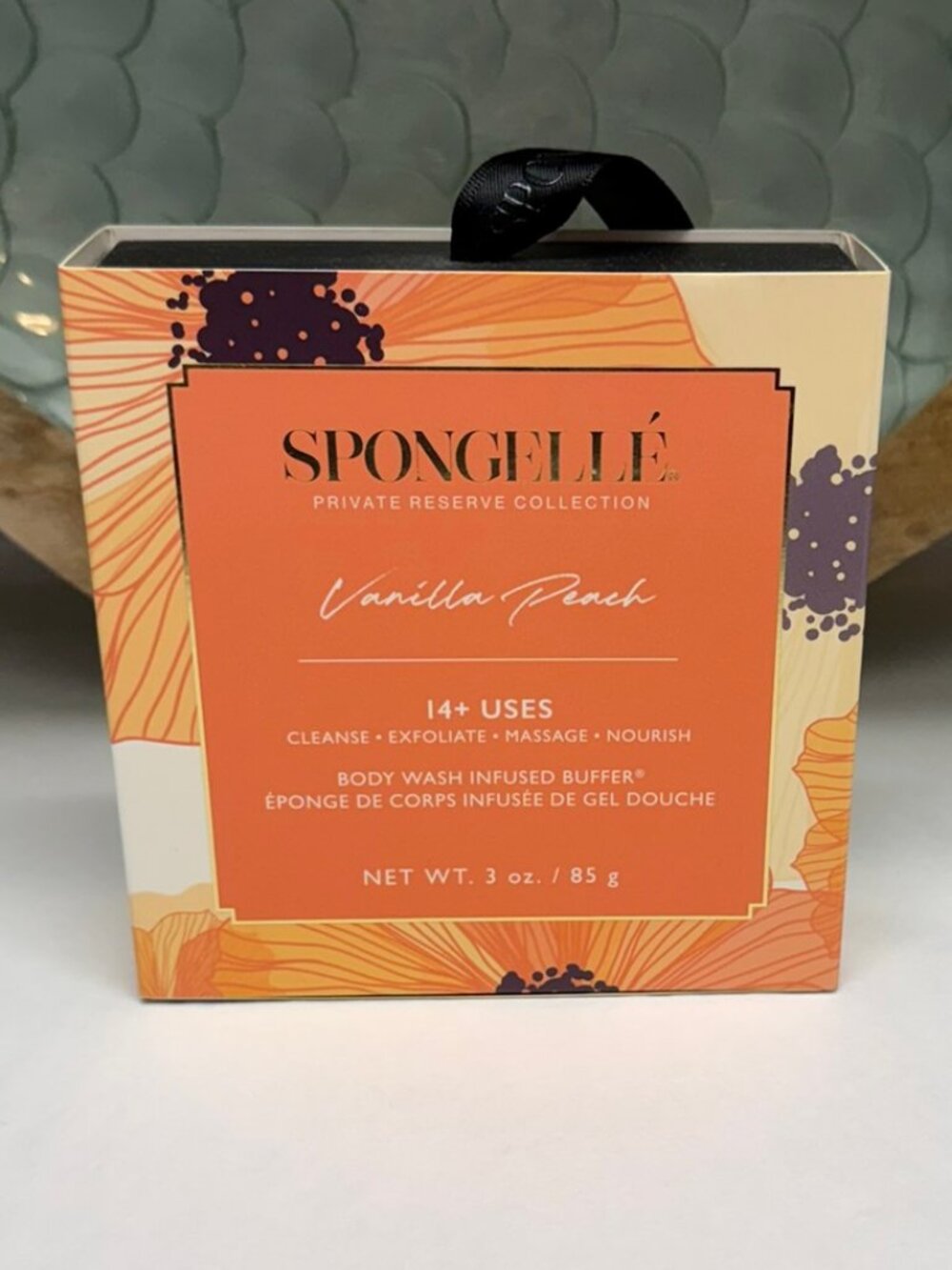 Spongelle Private Reserve Collection Vanilla Peach Body Wash Infused Buffer NWT